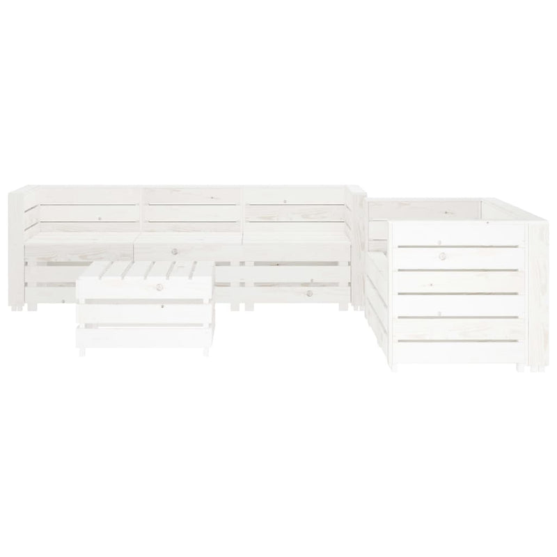 vidaXL 6 Piece Garden Lounge Set Pallets Wood White