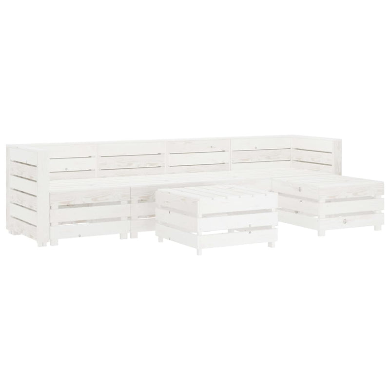 vidaXL 6 Piece Garden Lounge Set Pallets Wood White