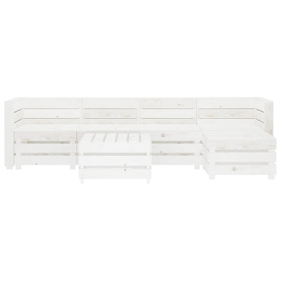 vidaXL 6 Piece Garden Lounge Set Pallets Wood White