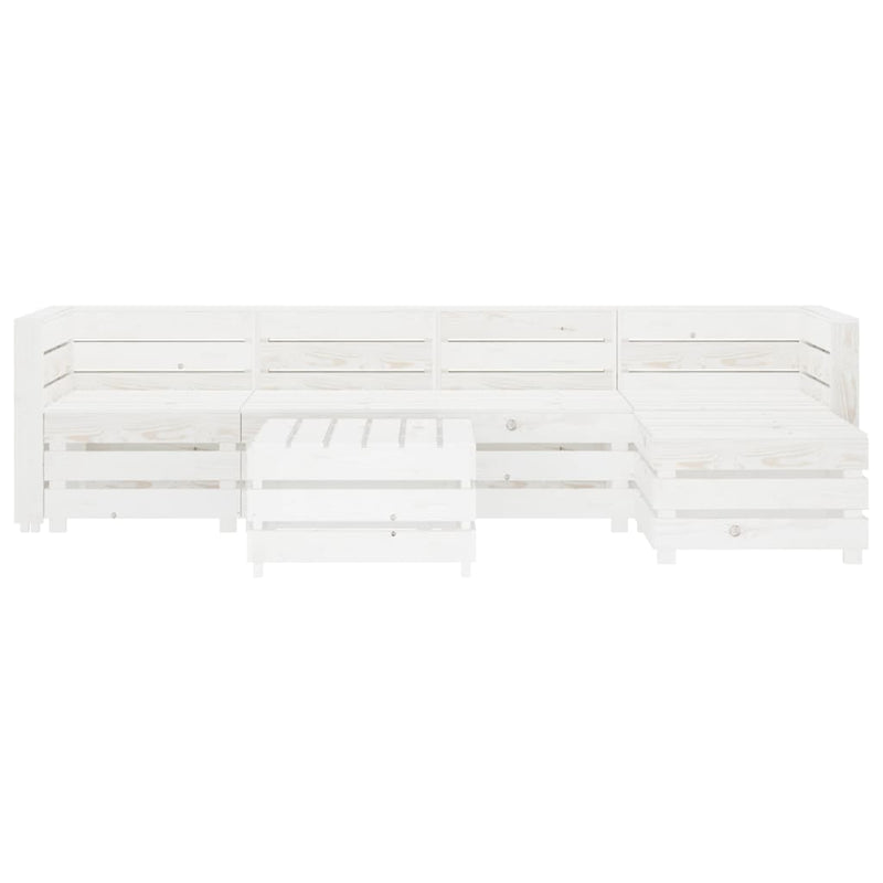 vidaXL 6 Piece Garden Lounge Set Pallets Wood White