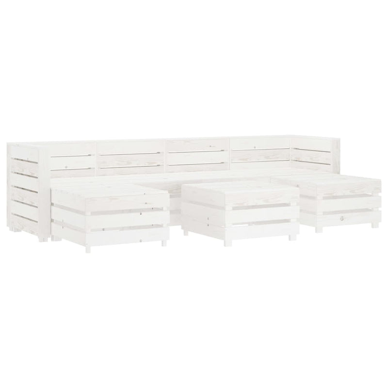 vidaXL 7 Piece Garden Lounge Set Pallets Wood White