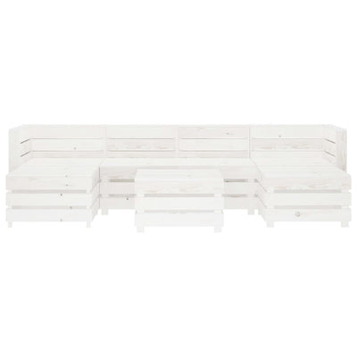 vidaXL 7 Piece Garden Lounge Set Pallets Wood White