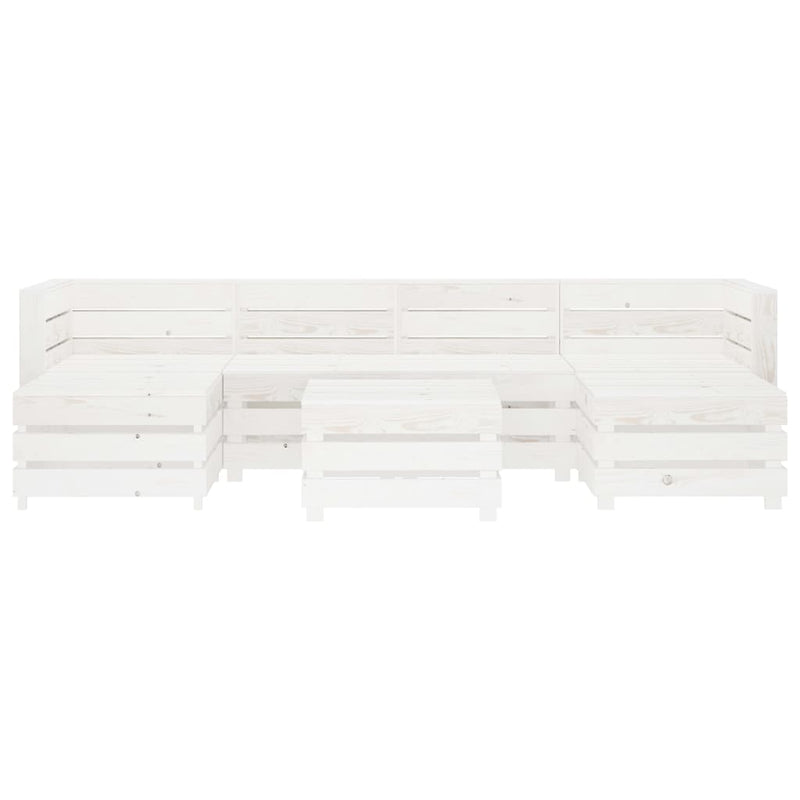 vidaXL 7 Piece Garden Lounge Set Pallets Wood White