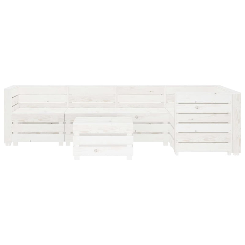 vidaXL 6 Piece Garden Lounge Set Pallets Wood White