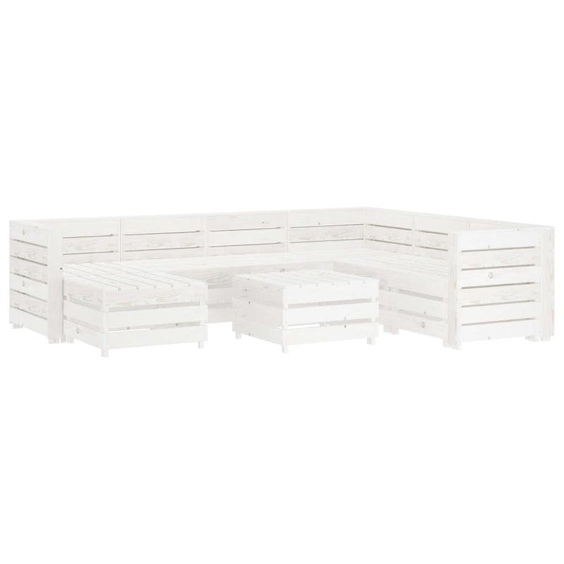 vidaXL 8 Piece Garden Pallet Lounge Set Wood White