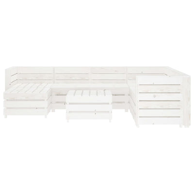 vidaXL 8 Piece Garden Pallet Lounge Set Wood White