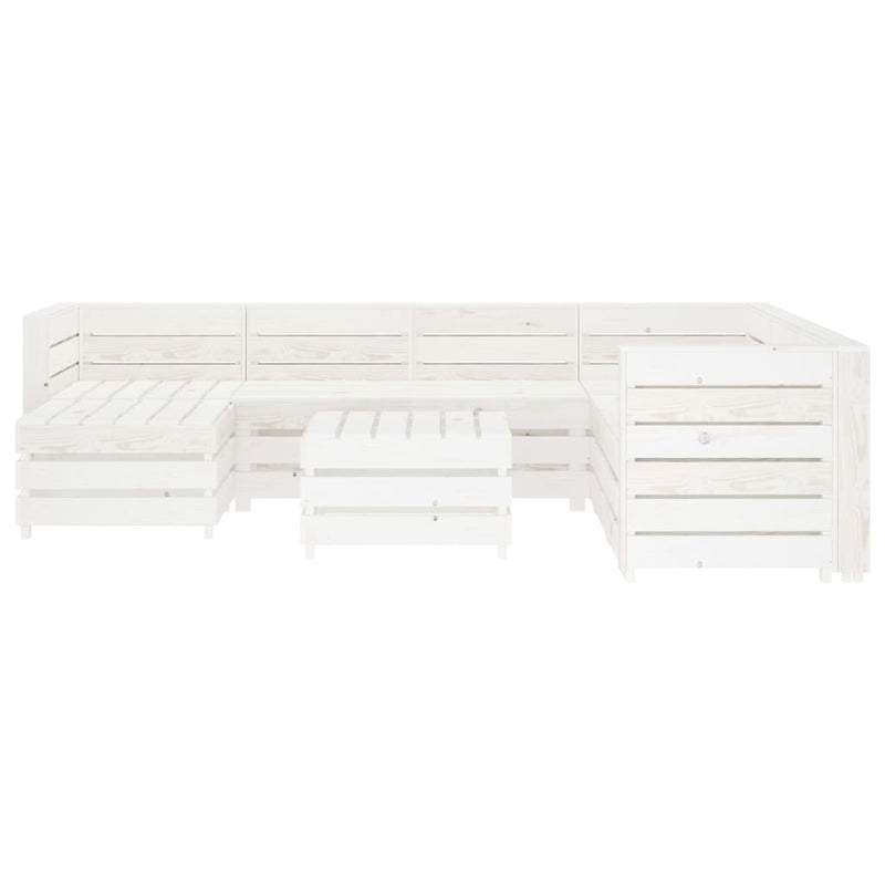 vidaXL 8 Piece Garden Pallet Lounge Set Wood White