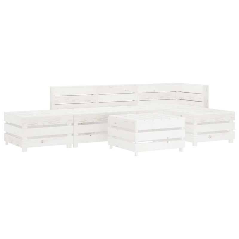 vidaXL 6 Piece Garden Pallet Lounge Set Wood White