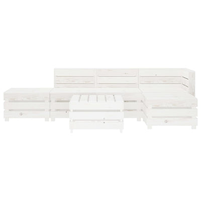 vidaXL 6 Piece Garden Pallet Lounge Set Wood White