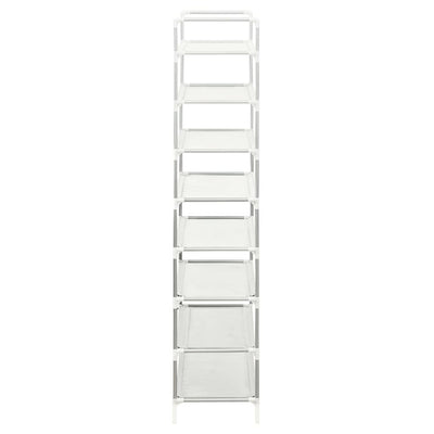 vidaXL Shoe Rack with 8 Shelves Metal and Non-woven Fabric Silver