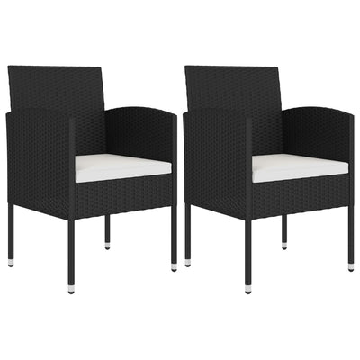 vidaXL 3 Piece Garden Dining Set Poly Rattan Black