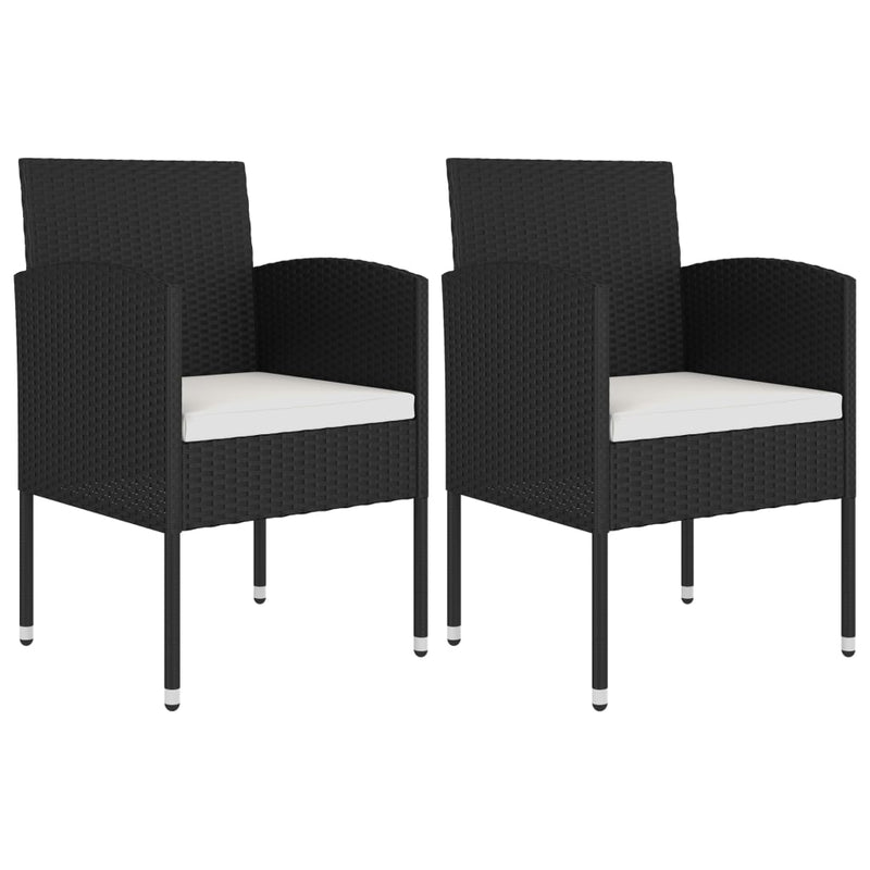 vidaXL 3 Piece Garden Dining Set Poly Rattan Black