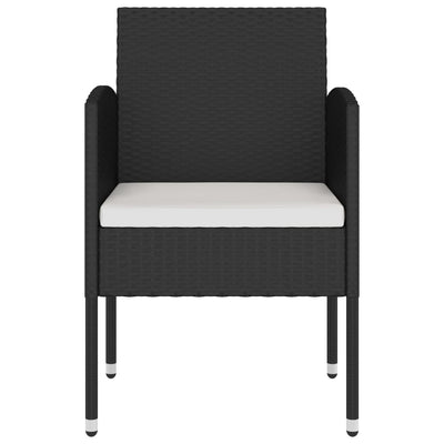 vidaXL 3 Piece Garden Dining Set Poly Rattan Black