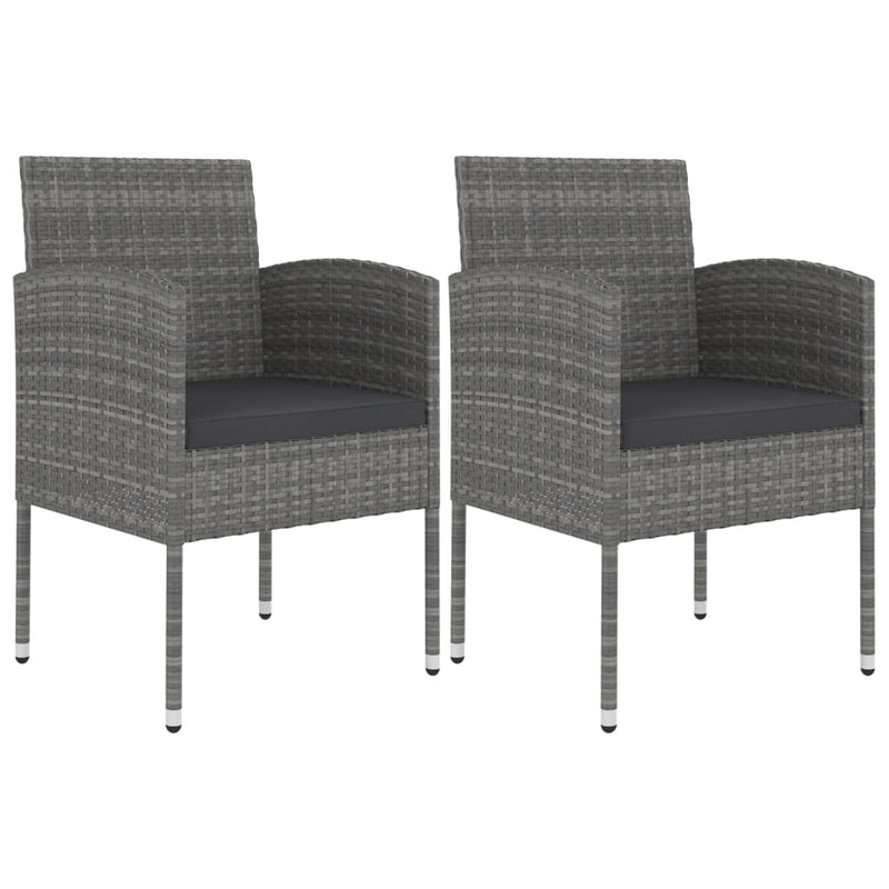 vidaXL 3 Piece Garden Dining Set Poly Rattan Anthracite