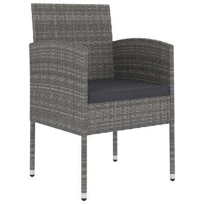 vidaXL 3 Piece Garden Dining Set Poly Rattan Anthracite