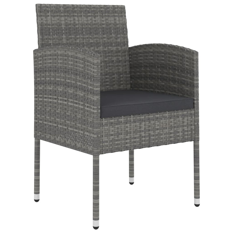 vidaXL 3 Piece Garden Dining Set Poly Rattan Anthracite