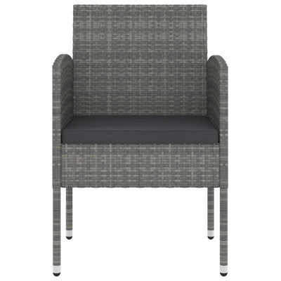 vidaXL 3 Piece Garden Dining Set Poly Rattan Anthracite