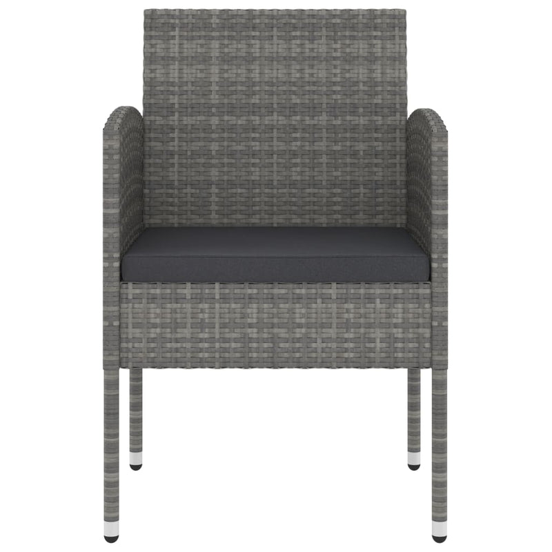 vidaXL 3 Piece Garden Dining Set Poly Rattan Anthracite