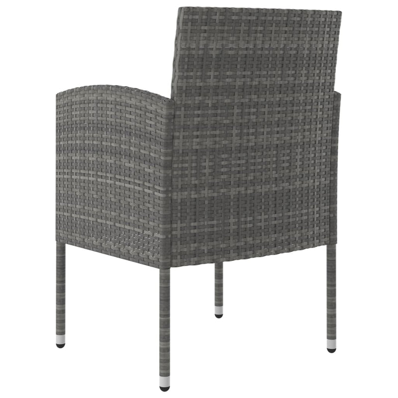 vidaXL 3 Piece Garden Dining Set Poly Rattan Anthracite