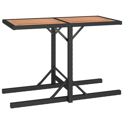 vidaXL 3 Piece Garden Dining Set Solid Acacia Wood & Poly Rattan Black