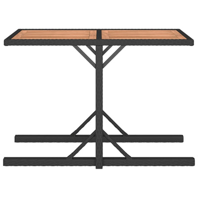 vidaXL 3 Piece Garden Dining Set Solid Acacia Wood & Poly Rattan Black