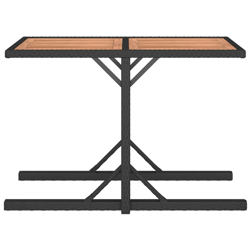 vidaXL 3 Piece Garden Dining Set Solid Acacia Wood & Poly Rattan Black