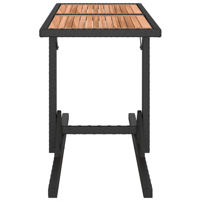 vidaXL 3 Piece Garden Dining Set Solid Acacia Wood & Poly Rattan Black