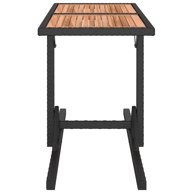 vidaXL 3 Piece Garden Dining Set Solid Acacia Wood & Poly Rattan Black