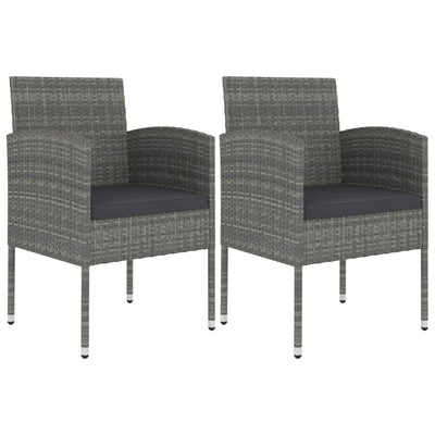 vidaXL 3 Piece Garden Dining Set Solid Acacia Wood & Poly Rattan Anthracite