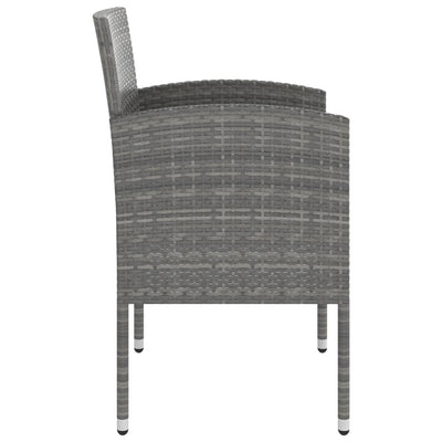 vidaXL 3 Piece Garden Dining Set Solid Acacia Wood & Poly Rattan Anthracite