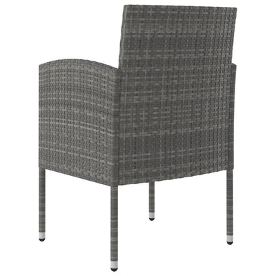 vidaXL 3 Piece Garden Dining Set Solid Acacia Wood & Poly Rattan Anthracite