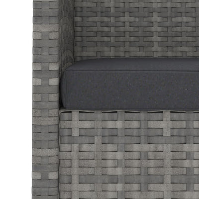 vidaXL 3 Piece Garden Dining Set Solid Acacia Wood & Poly Rattan Anthracite