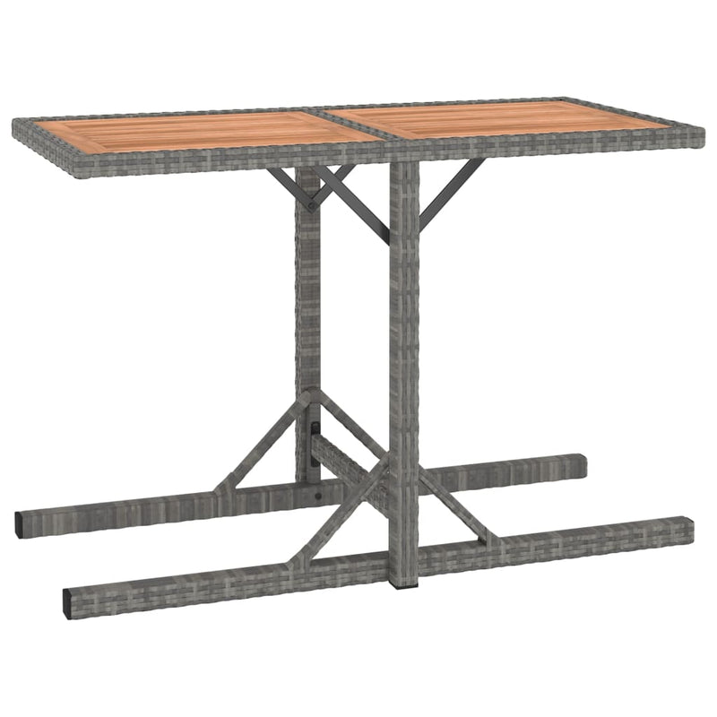 vidaXL 3 Piece Garden Dining Set Solid Acacia Wood & Poly Rattan Anthracite