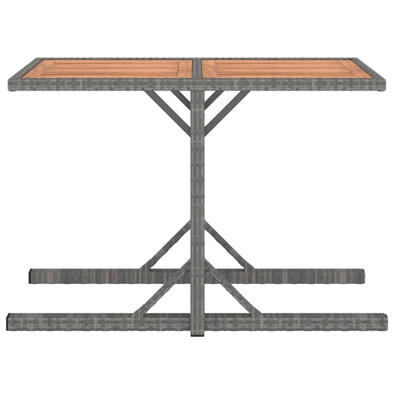 vidaXL 3 Piece Garden Dining Set Solid Acacia Wood & Poly Rattan Anthracite