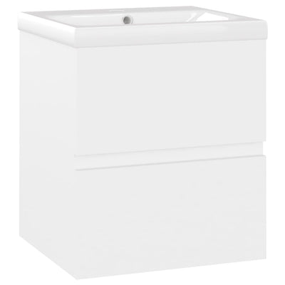 vidaXL Sink Cabinet with Built-in Basin Black Engineered Wood