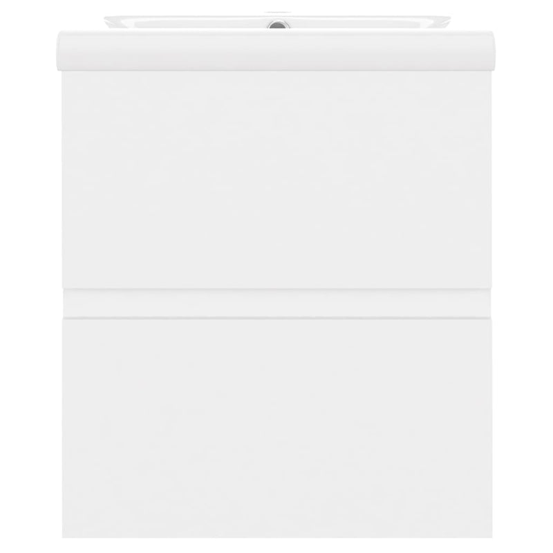 vidaXL Sink Cabinet with Built-in Basin Black Engineered Wood