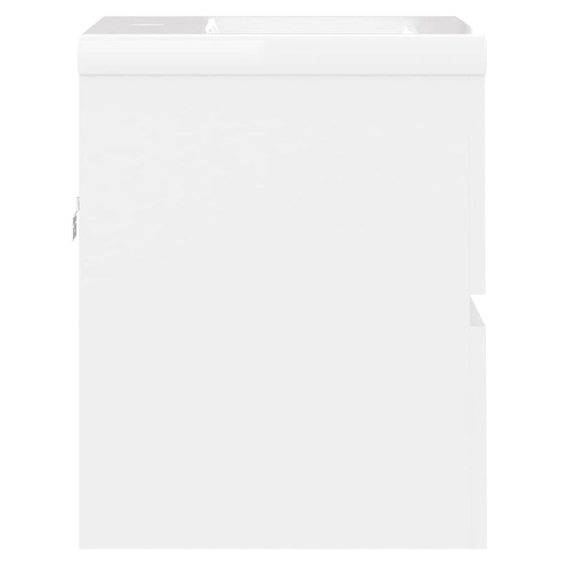 vidaXL Sink Cabinet with Built-in Basin Black Engineered Wood