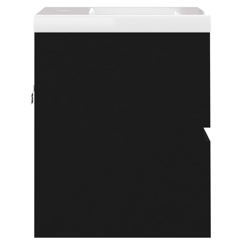 vidaXL Sink Cabinet with Built-in Basin Black Engineered Wood