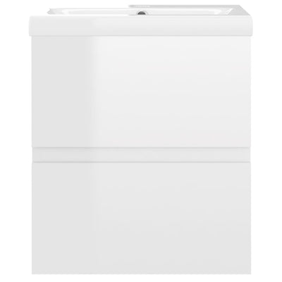 vidaXL Sink Cabinet with Built-in Basin Black Engineered Wood