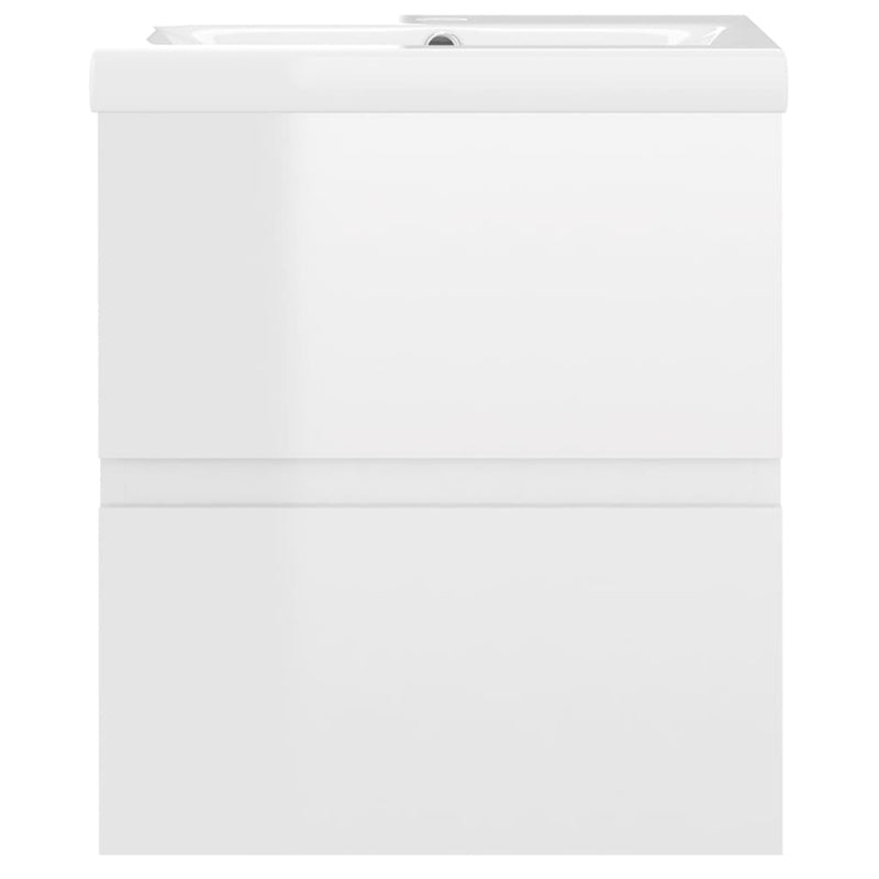 vidaXL Sink Cabinet with Built-in Basin Black Engineered Wood