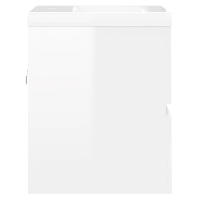 vidaXL Sink Cabinet with Built-in Basin Black Engineered Wood