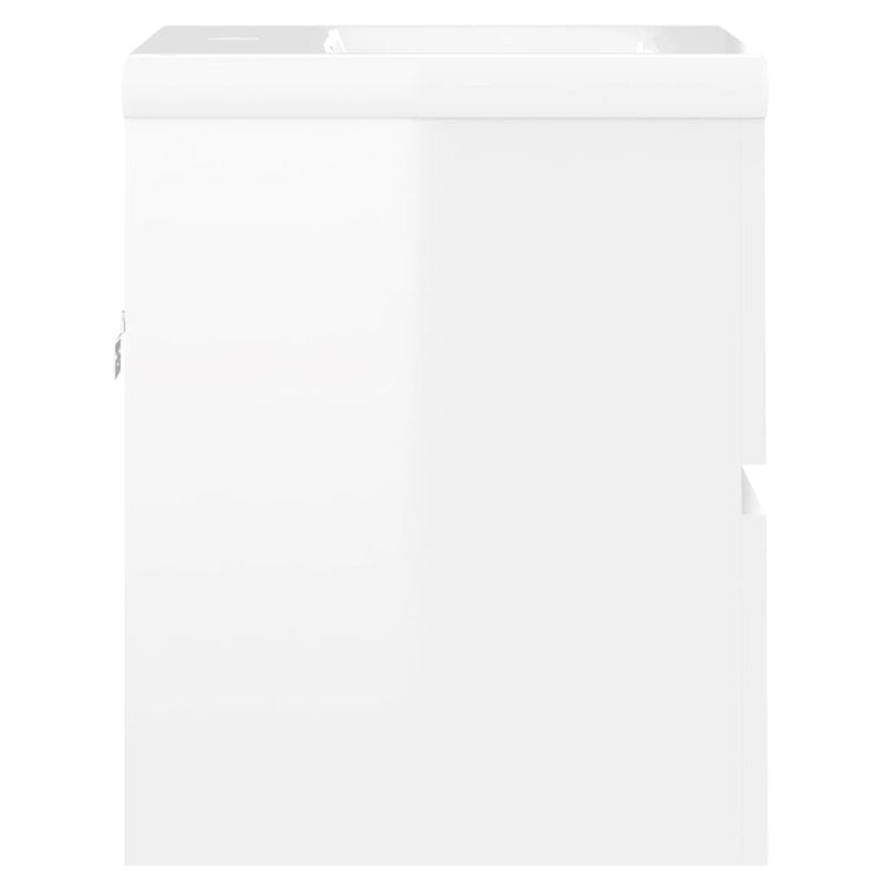 vidaXL Sink Cabinet with Built-in Basin Black Engineered Wood