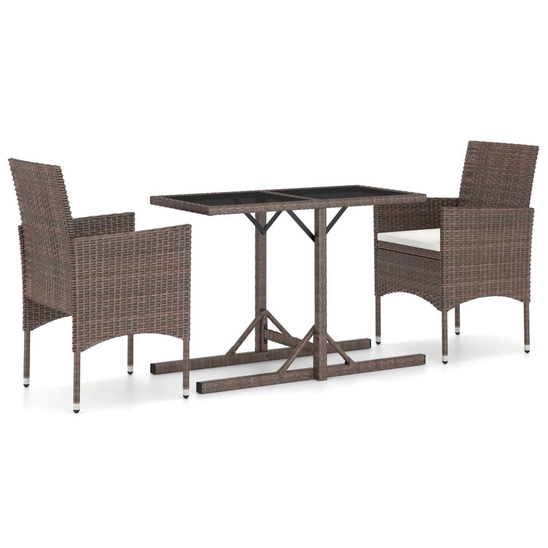 vidaXL 3 Piece Garden Dining Set Beige