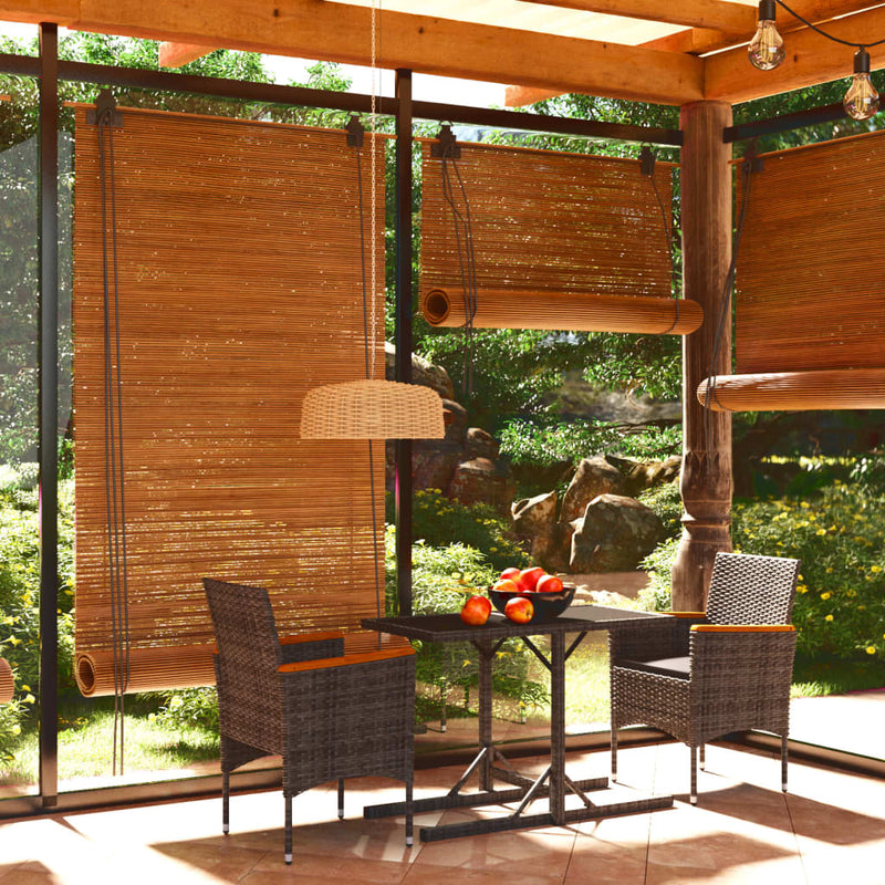 vidaXL 3 Piece Garden Dining Set Black