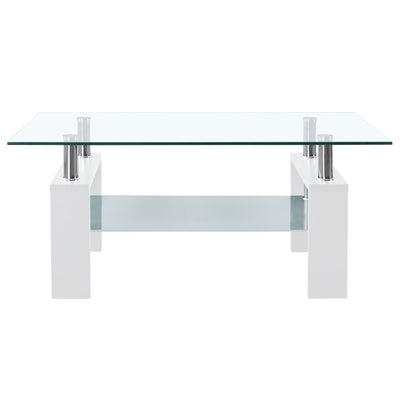 vidaXL Coffee Table Black and Transparent 95x55x40 cm Tempered Glass