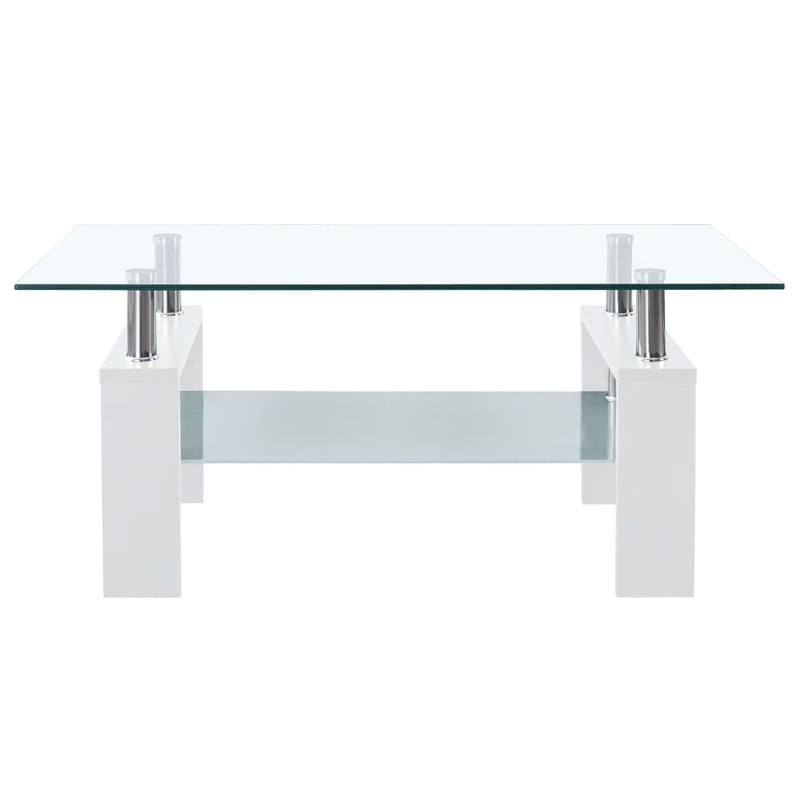 vidaXL Coffee Table Black and Transparent 95x55x40 cm Tempered Glass