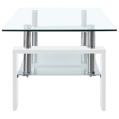 vidaXL Coffee Table Black and Transparent 95x55x40 cm Tempered Glass