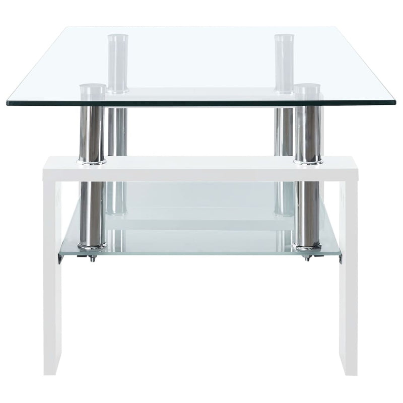 vidaXL Coffee Table Black and Transparent 95x55x40 cm Tempered Glass