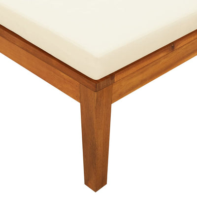 vidaXL Sun Lounger with Dark Grey Cushions Solid Acacia Wood