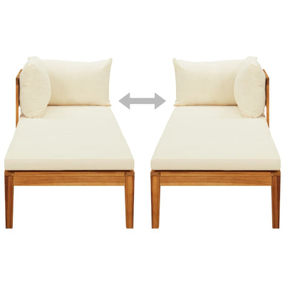 vidaXL Sun Lounger with 1 Armrest Dark Grey Solid Acacia Wood